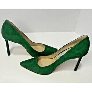 Jimmy Choo Suede Emerald Anouk Pumps Heels Shoes  Size 36 (Size 6 US)